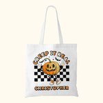 Gepersonaliseerde Happy Halloween Creep It Real Treat Bag Spookachtige Skelet Pompoen Tote Bag Home Decoratie Halloween Cadeau voor Familie Vrienden