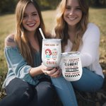 Personalizzato Partners In Crime Bestie Quote Wine Tumbler con cannuccia Divertente regalo di Natale di compleanno per la migliore amica Bestie