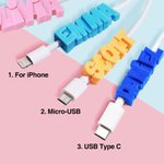 Personalised 3D Print USB Cable with Name for iPhone Micro USB Type C Christmas Gift Birthday Gift
