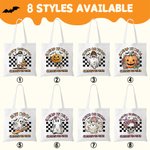 Gepersonaliseerde Happy Halloween Creep It Real Treat Bag Spookachtige Skelet Pompoen Tote Bag Home Decoratie Halloween Cadeau voor Familie Vrienden