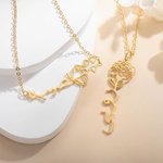 Personalized Arabic Name Necklace with Birth Flower Jewellery Gifts for Mother's Day Valentine's Day