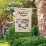 Personalized I Want to Hold Your Hand at 80 and Say Baby Let's Go Camping Garden Flag Gift for Couple