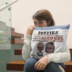 Personalized Besties Tolerating Each Other Throw Pillow Cover Cushion Birthday Christmas Gift for Besties Sister Home Decoration