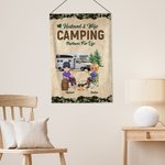 Esposo y esposa personalizados Camping Socios de por vida Jardín Bandera Aniversario Conmemorativo Regalo para Pareja
