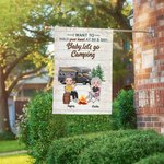 Personalized I Want to Hold Your Hand at 80 and Say Baby Let's Go Camping Garden Flag Valentine's Day Gift for Couple