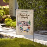 Personalized I Want to Hold Your Hand at 80 and Say Baby Let's Go Camping Garden Flag Gift for Couple