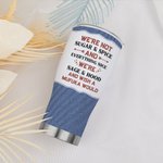 Personnalisé We're Not Sugar And Spice Everything Nice Tumbler en acier inoxydable courbé avec paille Cadeau d'amitié pour les sœurs et les copines