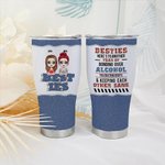 Personalized Besties Curved Tumbler Funny Quotes Friendship Christmas Birthday Gift for Best Friend