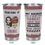 Personalized Brick Background Partners In Crime 20oz Stainless Steel Tumbler Christmas Gift Birthday Gift for Friend