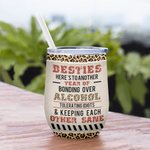 Personalized Leopard Bestie Another Year of Drinking Life 12oz Wine Tumbler with Straw  Bridal Party Birthday Gift
