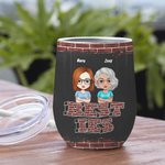 Henkilökohtainen Bestie Ystävyysjulistus Juominen Life Viini Tumbler oljen kanssa syntymäpäivälahja Sopii kuumille ja kylmille nesteille