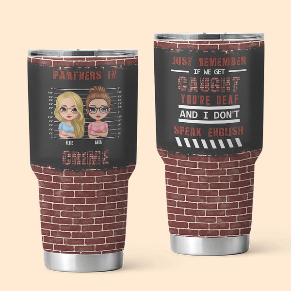 Spersonalizowany kubek Besties Partners In Crime 30oz Prezent urodzinowy Siostra Dusza Prezent dla najlepszych przyjaciółek