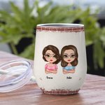 Personalised We're Not Sugar & Spice Sweet Bestie Wine Tumbler Christmas Birthday Gift Suitable for Hot and Cold Liquids