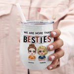 Henkilökohtainen Olemme enemmän kuin Besties Paras ystävä lainaus Viini Tumbler oljen kanssa hauska lahja sisaruksille Sopii kuumille ja kylmille nesteille