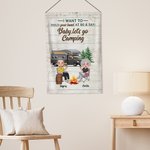 Personalized I Want to Hold Your Hand at 80 and Say Baby Let's Go Camping Garden Flag Valentine's Day Gift for Couple
