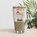 Personalized Partners In Crime with Leopard Print Curved Tumbler Birthday Thanksgiving Christmas Gift for Soul Sister
