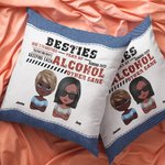 Personalized Besties Tolerating Each Other Throw Pillow Cover Cushion Birthday Christmas Gift for Besties Sister Home Decoration