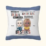 Henkilökohtainen Suuri ystävä Bails You Out Of Jail Throw tyynynpäällinen tyynynpäällinen Besties joulu syntymäpäivälahja