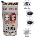 Henkilökohtainen Partners In Crime 20oz Stainless Steel Tumbler päivittäiseen käyttöön Joululahja Syntymäpäivälahja parhaalle ystävälle 9