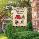 Personalized I Want to Hold Your Hand at 80 and Say Baby Let's Go Camping Garden Flag Gift for Couples