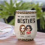Vaso de Vino Personalizado con Pajita y Efecto Aislante para Cumpleaños de Navidad con Cita de Mejores Amigos Somos Más que Mejores Amigos 4