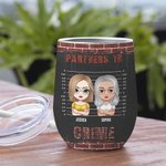 Personalized Partners In Crime with Graffiti Background Wine Tumbler Funny Birthday Gift Bridal Shower Gift