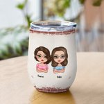 Personalised We're Not Sugar & Spice Sweet Bestie Wine Tumbler Christmas Birthday Gift Suitable for Hot and Cold Liquids