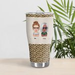 Personlig We're Not Sugar And Spice Everything Nice Food Grade rostfritt stål böjd tumbler med leopardtryck för Soul Sister Bestie