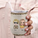 Personalised We're Not Sugar & Spice And Everything Nice Leopard Cool Bestie Wine Tumbler with Straw Funny Gift For Sisters