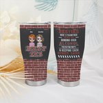 Personalized Besties Curved Tumbler Here's To Another Year Of Bonding Over Alcohol Tolerating Idiots & Keeping Each Other Sane Gift for Friend