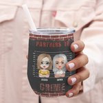 Personalized Partners In Crime with Graffiti Background Wine Tumbler Funny Birthday Gift Bridal Shower Gift