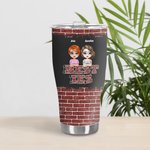 Personalized Besties Curved Tumbler Here's To Another Year Of Bonding Over Alcohol Tolerating Idiots & Keeping Each Other Sane Gift for Friend