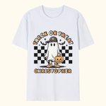 Personalisierte Halloween Geist Kürbis T-shirt Spooky Saison Skelett Kurzarm-T-Shirt mit Schachbrett Familie Paar Shirt Halloween Party Geschenk