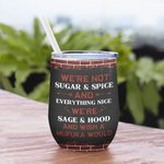 Personalizzato Siamo Sage & Hood E Vorremmo Che Un Mufuka Sarebbe Cool Bestie 12oz Vino Tumbler con Cannuccia Regalo Divertente Per Sorelle