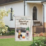 Personalized I Want to Hold Your Hand at 80 and Say Baby Let's Go Camping Garden Flag Valentine's Day Gift for Couple