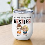 Henkilökohtainen Olemme enemmän kuin Besties Paras ystävä lainaus Viini Tumbler oljen kanssa hauska lahja sisaruksille Sopii kuumille ja kylmille nesteille