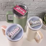 Personalized Glitter Acrylic Name Tag for Stanley Tumbler Lid Topper Cup Accessories Gift for Women