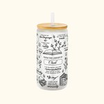 Personalised 20oz I Am Truly Grateful for Books Glass Cup with Lid and Straw Book Lover Gift