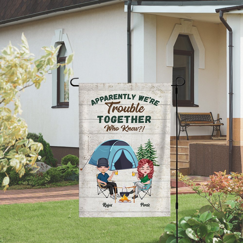 Personalizada Aparentemente Tenemos Problemas Juntos Quién lo iba a decir Bandera de Jardín Regalo de Aniversario para Parejas 4