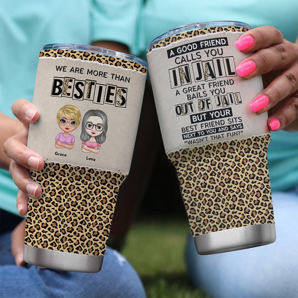 Vaso Personalizado Soul Sister Besties Estilo Leopardo 30oz Día de Navidad Acción de Gracias Regalo de Cumpleaños para Besties 5