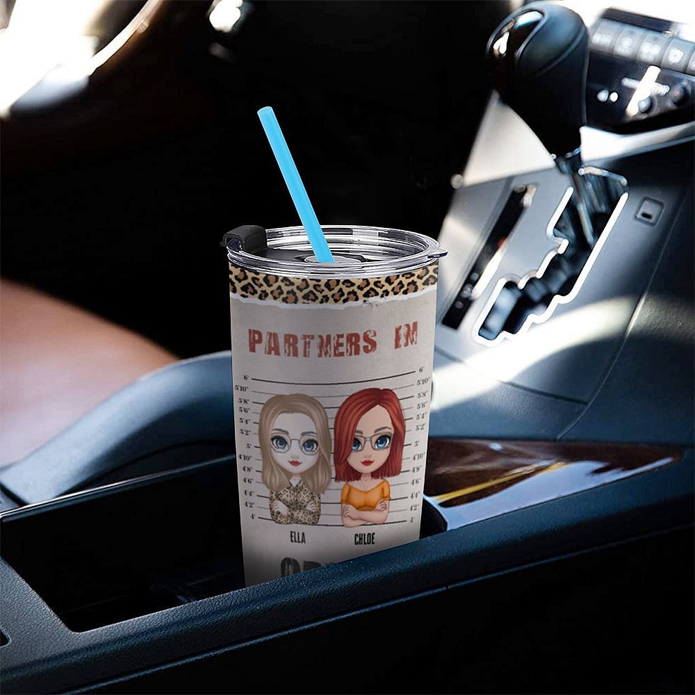 Henkilökohtainen Partners In Crime 20oz Stainless Steel Tumbler päivittäiseen käyttöön Joululahja Syntymäpäivälahja parhaalle ystävälle 2