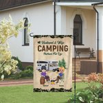Esposo y esposa personalizados Camping Socios de por vida Jardín Bandera Aniversario Conmemorativo Regalo para Pareja