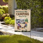 Esposo y esposa personalizados Camping Socios de por vida Jardín Bandera Aniversario Conmemorativo Regalo para Pareja