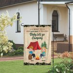 Personalized I Want to Hold Your Hand at 80 and Say Baby Let's Go Camping Garden Flag Gift for Couples