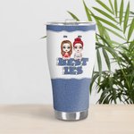 Personalized Besties Curved Tumbler Funny Quotes Friendship Christmas Birthday Gift for Best Friend
