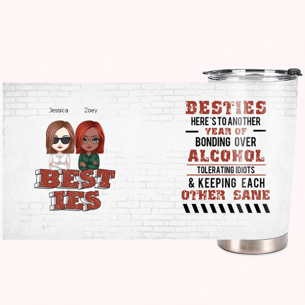 Personalized Besties 20oz Stainless Steel Tumbler for Daily Use Christmas Gift Birthday Gift for Best Friend