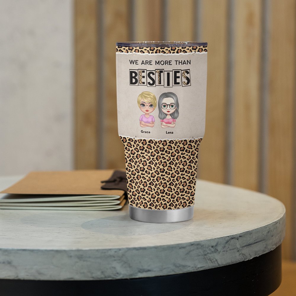 Vaso Personalizado Soul Sister Besties Estilo Leopardo 30oz Día de Navidad Acción de Gracias Regalo de Cumpleaños para Besties 2