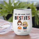 Henkilökohtainen Olemme enemmän kuin Besties Paras ystävä lainaus Viini Tumbler oljen kanssa hauska lahja sisaruksille Sopii kuumille ja kylmille nesteille