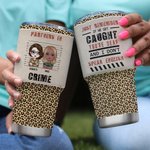 Spersonalizowany przenośny kubek 30 uncji Best Friend Partners In Crime Leopard Design Urodzinowy prezent świąteczny dla przyjaciółek