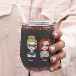 Personalizzato Siamo Sage & Hood E Vorremmo Che Un Mufuka Sarebbe Cool Bestie 12oz Vino Tumbler con Cannuccia Regalo Divertente Per Sorelle